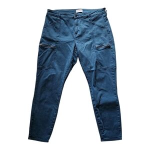 Pistola Teal Blue Cargo Skinny Pants Zip Pockets Stretch Size 32 Women’s